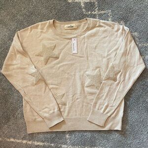 NWT Eche Women's Beige Star Pattern Sweater